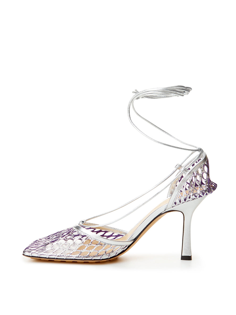 BOTTEGA VENETA
 Grey Stretch Leather-trimmed Pumps