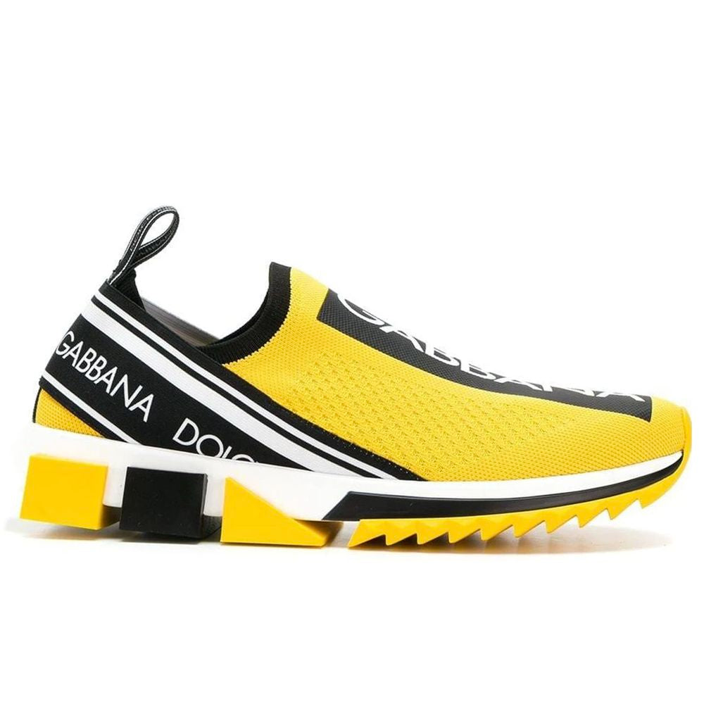 DOLCE & GABBANA
Chic Logo-Print Stretch Sneakers in Vibrant Yellow