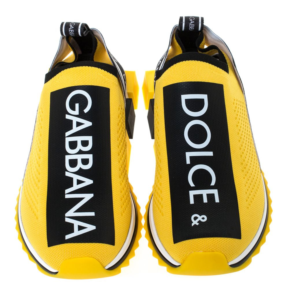 DOLCE & GABBANA
Chic Logo-Print Stretch Sneakers in Vibrant Yellow