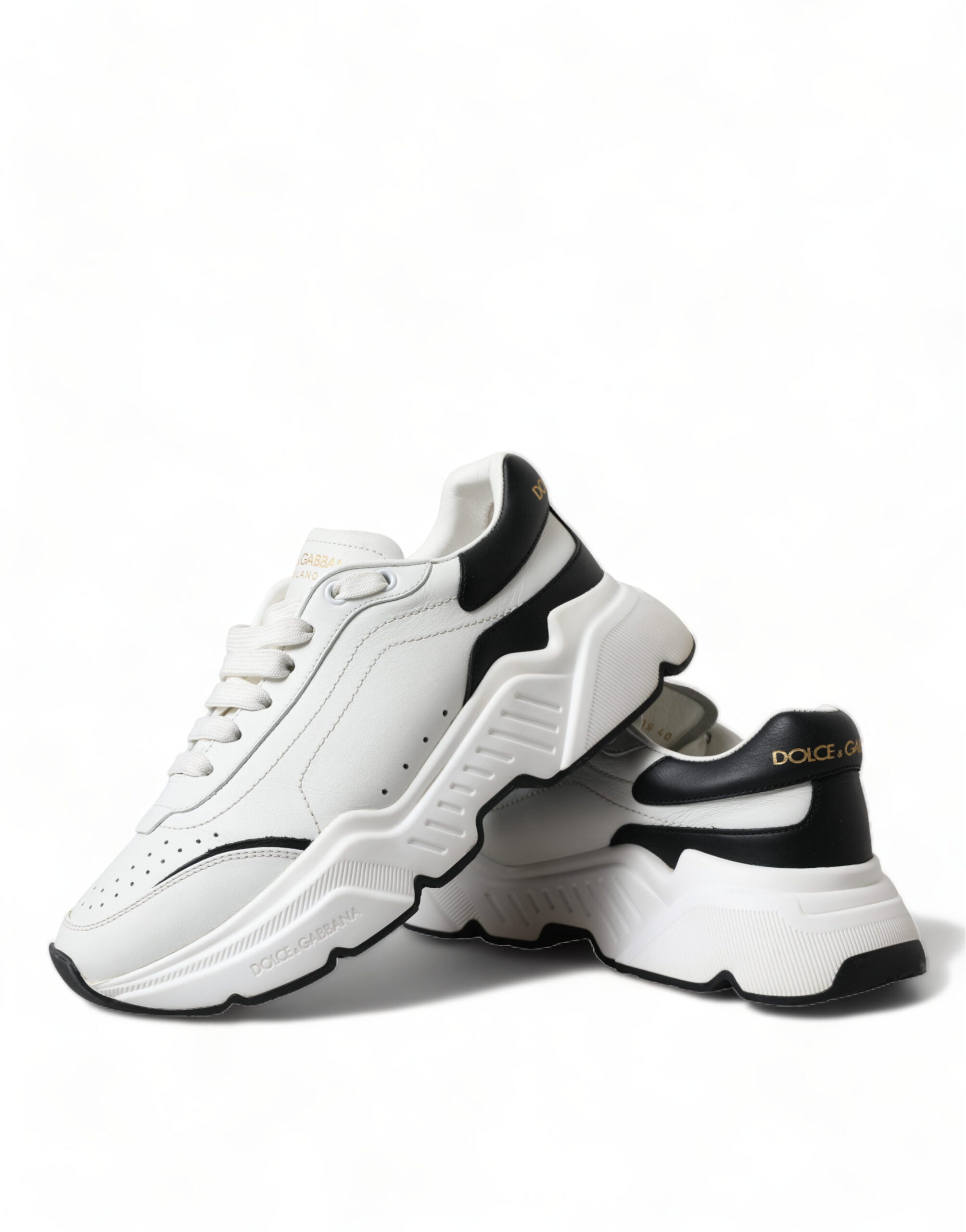 DOLCE & GABBANA
Chic Black & White Daymaster Leather Sneakers