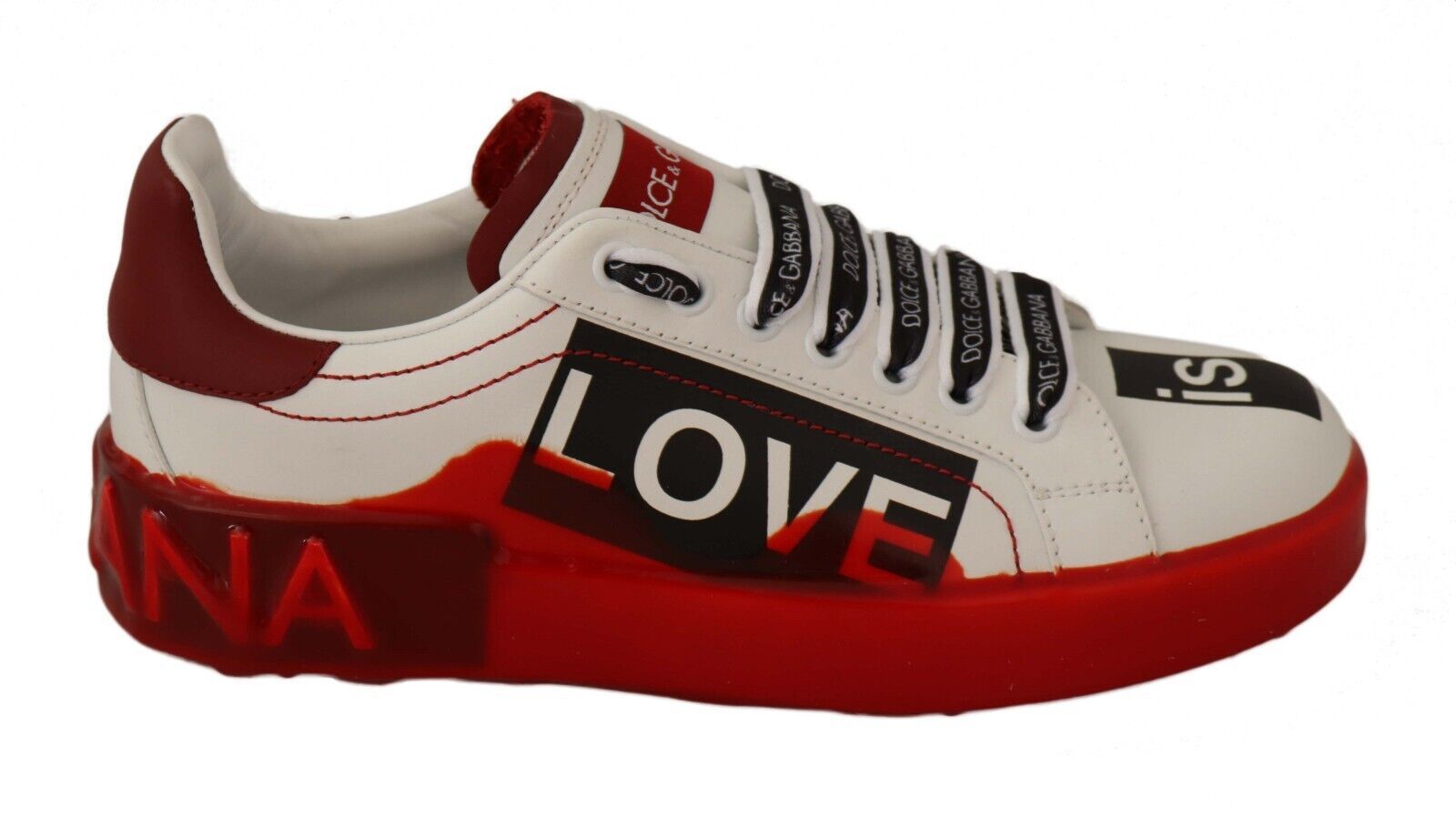 DOLCE & GABBANA
Asymmetrical Graphic Leather Sneakers