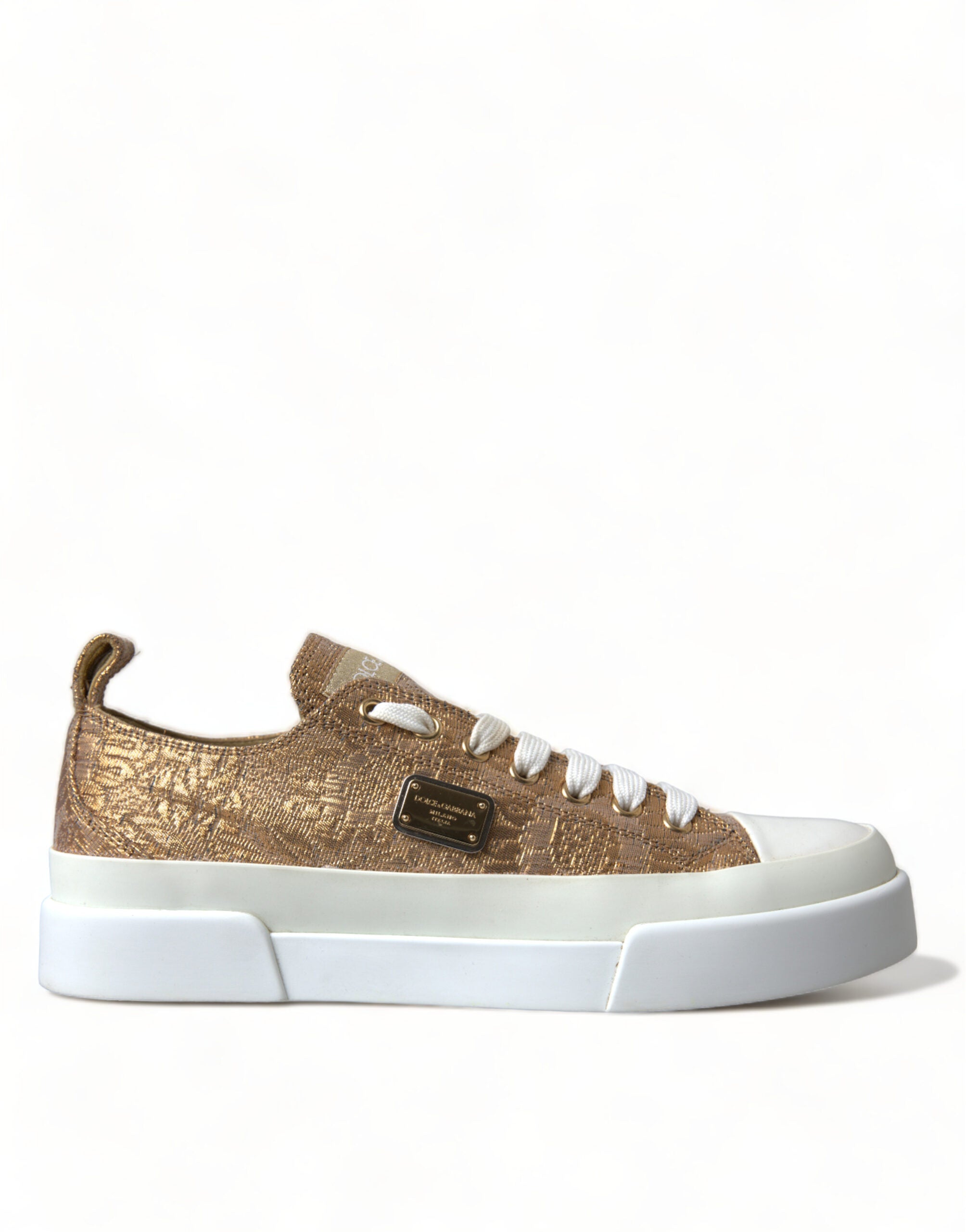 DOLCE & GABBANA
Elegant Gold Low-Top Sneakers - Chic Comfort Footwear