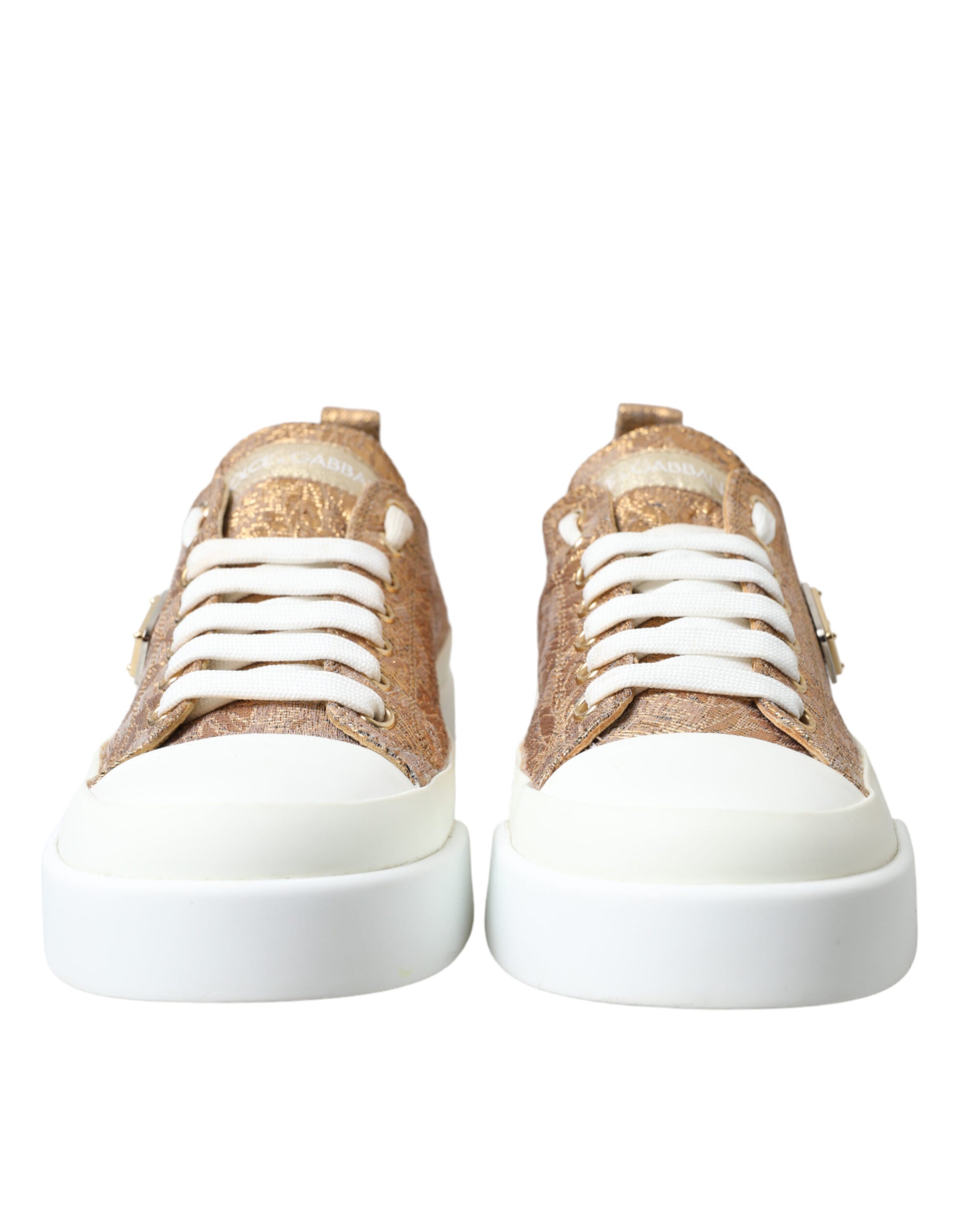 DOLCE & GABBANA
Elegant Gold Low-Top Sneakers - Chic Comfort Footwear