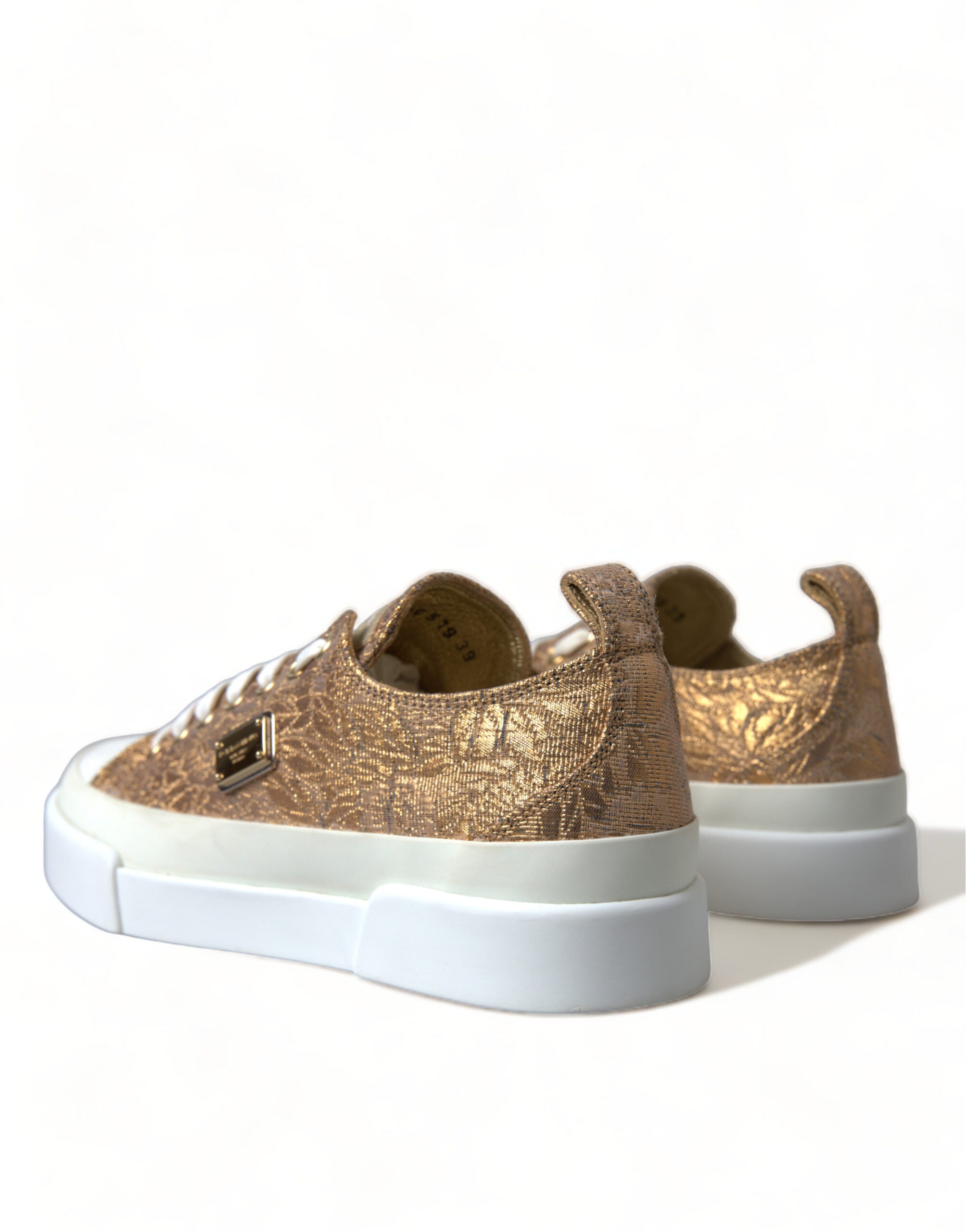 DOLCE & GABBANA
Elegant Gold Low-Top Sneakers - Chic Comfort Footwear