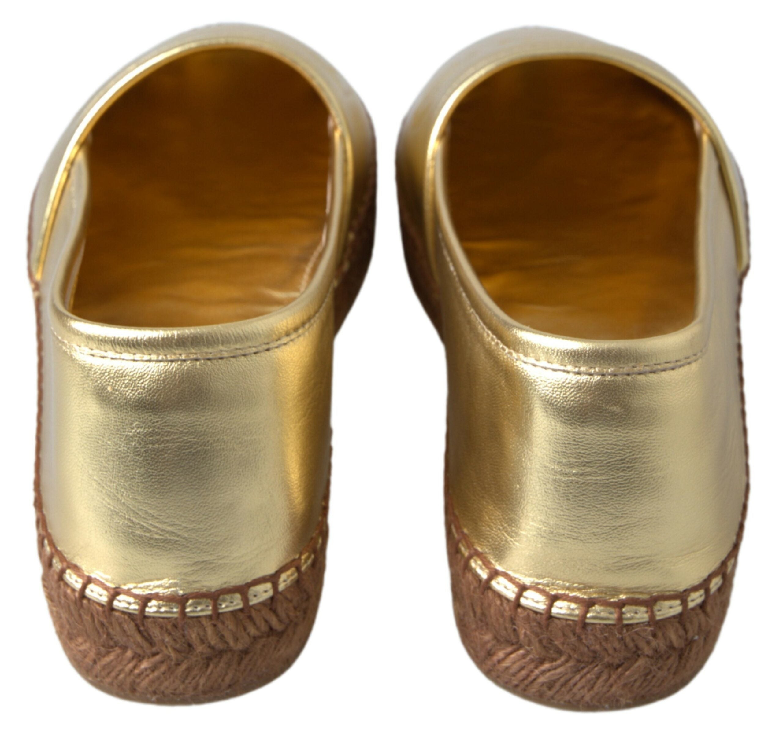 DOLCE & GABBANA
Golden Elegance Leather Espadrilles