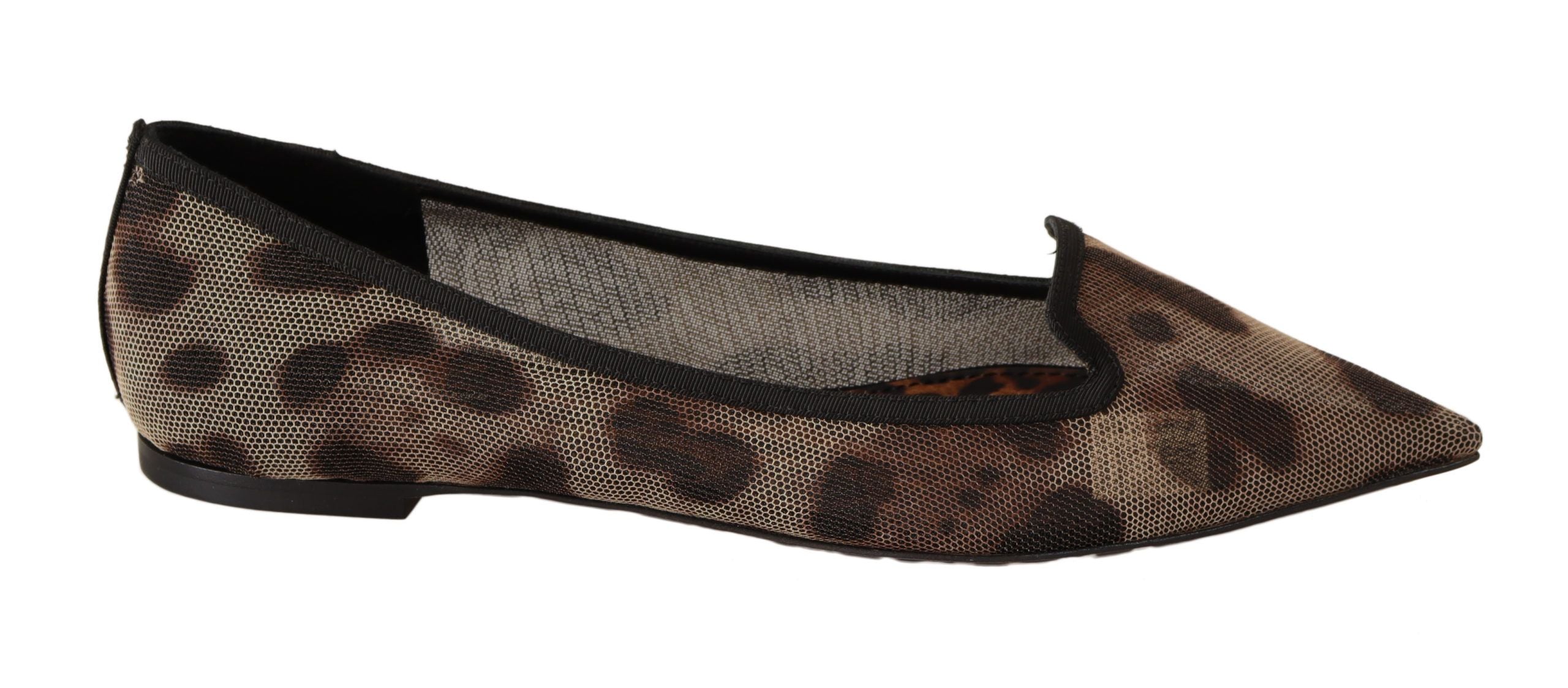 DOLCE & GABBANA
Elegant Leopard Print Flat Loafers