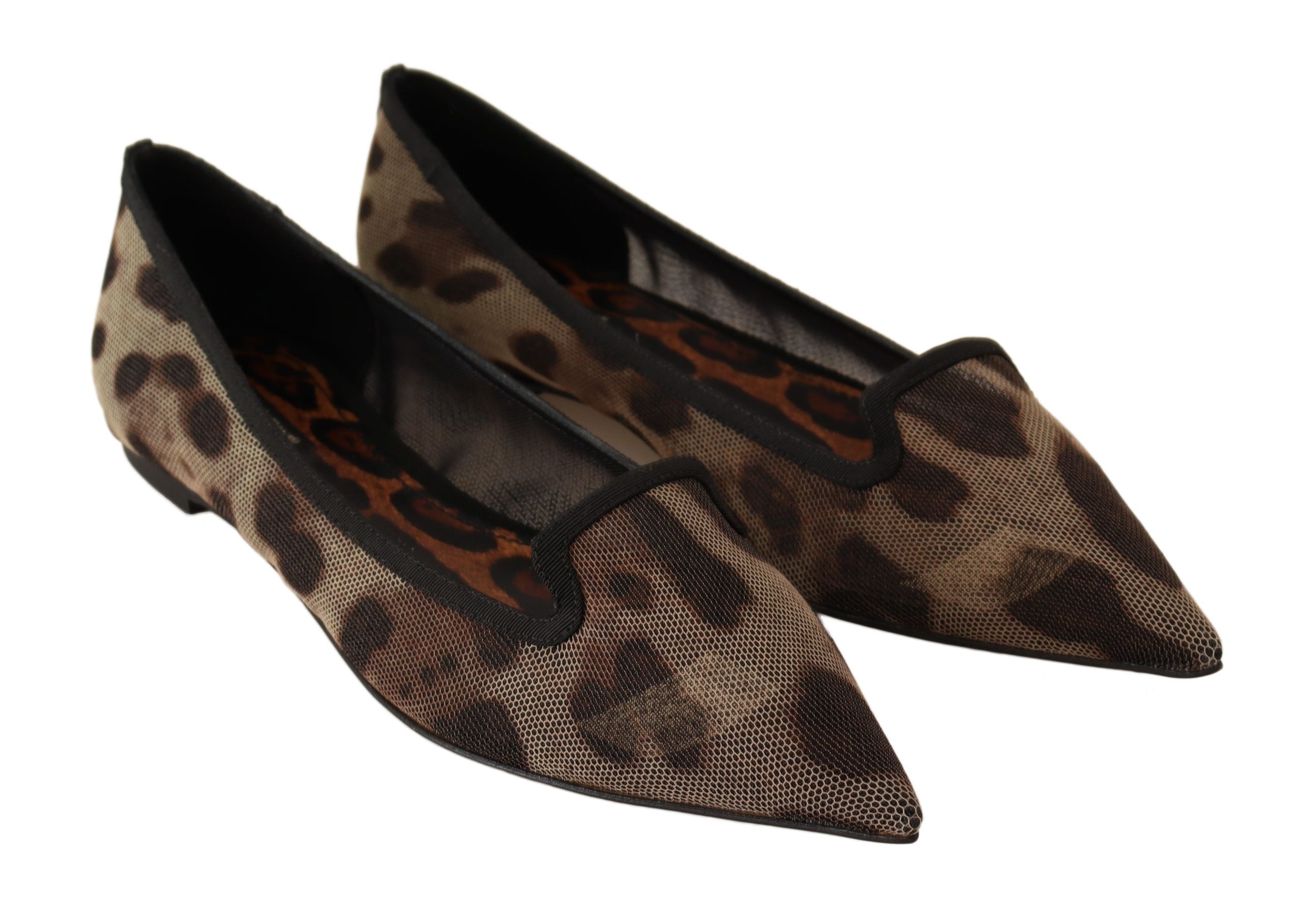 DOLCE & GABBANA
Elegant Leopard Print Flat Loafers